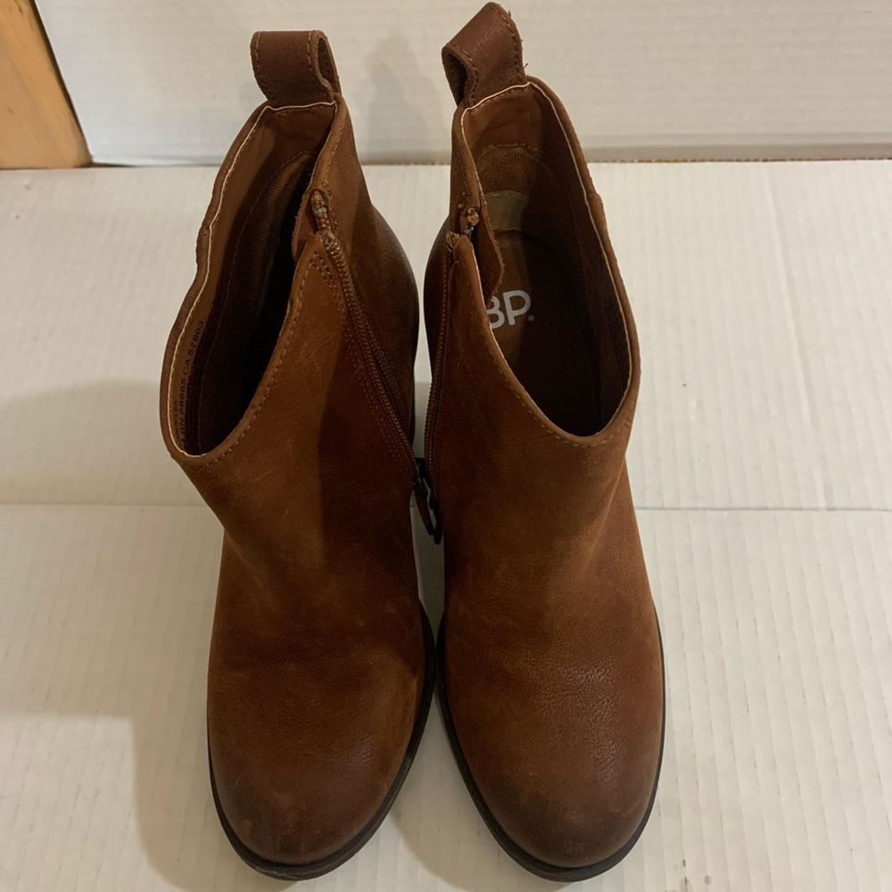 BP Leather Bootie Brown Side Zip Youth Size 4M New